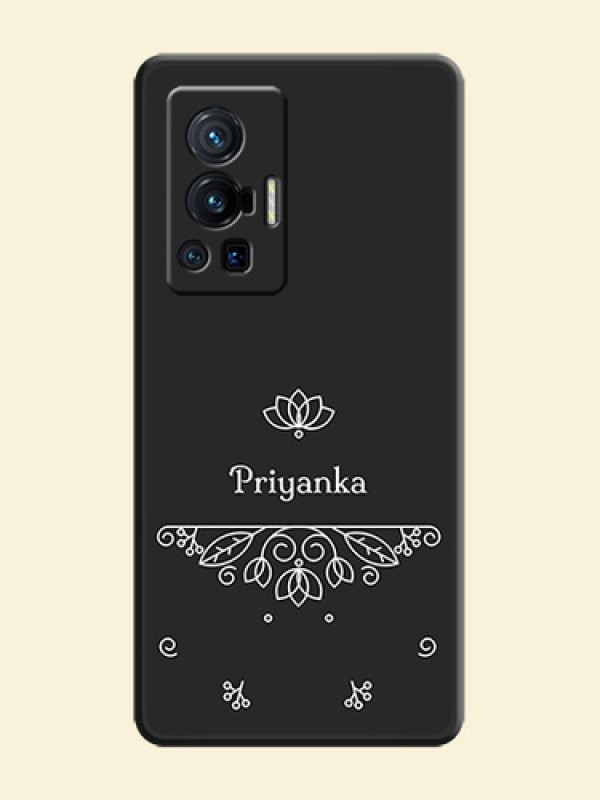 Lotus Garden Custom Text On Space Black Personalized Soft Matte Phone Covers -Vivo X70 Pro 5G