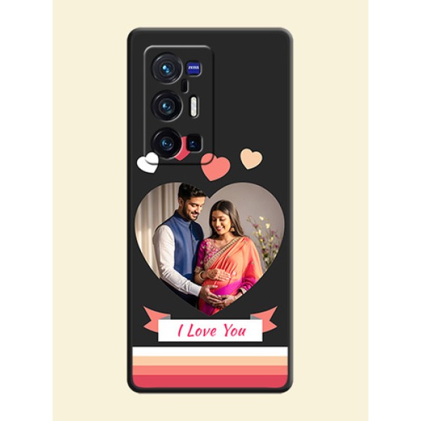 Love Shaped Photo with Colorful Stripes on Personalised Space Black Soft Matte Cases - Vivo X70 Pro Plus 5G Love Shaped Photo with Colorful Stripes on Personalised Space Black Soft Matte Cases - Vivo X70 Pro Plus 5G