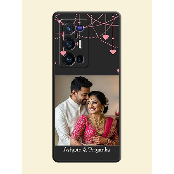 Pink Love Hangings with Text on Space Black Custom Soft Matte Back Cover - Vivo X70 Pro Plus 5G Pink Love Hangings with Text on Space Black Custom Soft Matte Back Cover - Vivo X70 Pro Plus 5G