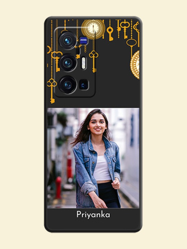 Decorative Design with Text on Space Black Custom Soft Matte Back Cover - Vivo X70 Pro Plus 5G