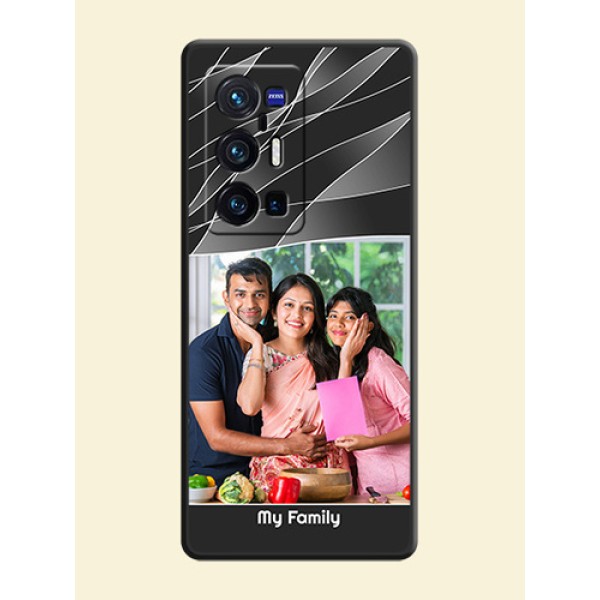 Mixed Wave Lines on Photo on Space Black Soft Matte Mobile Cover - Vivo X70 Pro Plus 5G Mixed Wave Lines on Photo on Space Black Soft Matte Mobile Cover - Vivo X70 Pro Plus 5G