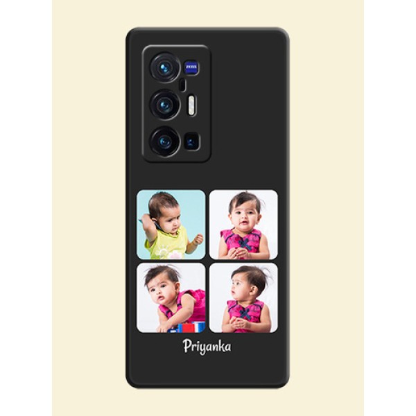 Floral Art with 6 Image Holder on Photo on Space Black Soft Matte Mobile Case - Vivo X70 Pro Plus 5G
