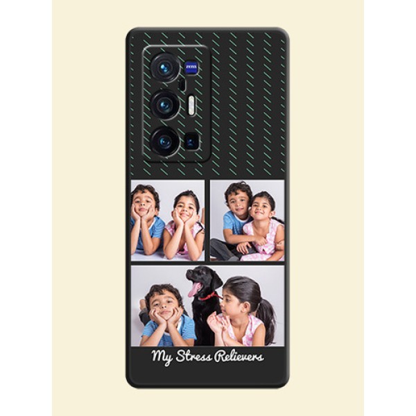 Cross Dotted Pattern with 2 Image Holder on Personalised Space Black Soft Matte Cases - Vivo X70 Pro Plus 5G Cross Dotted Pattern with 2 Image Holder on Personalised Space Black Soft Matte Cases - Vivo X70 Pro Plus 5G