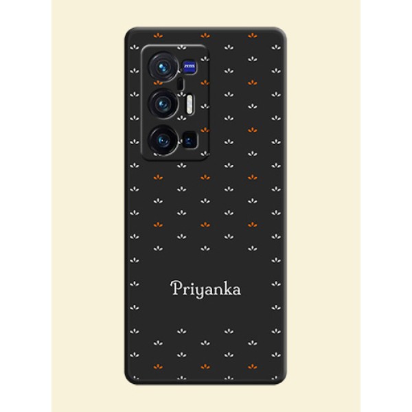 Simple Pattern With Custom Text On Space Black Personalized Soft Matte Phone Covers -Vivo X70 Pro Plus 5G Simple Pattern With Custom Text On Space Black Personalized Soft Matte Phone Covers -Vivo X70 Pro Plus 5G
