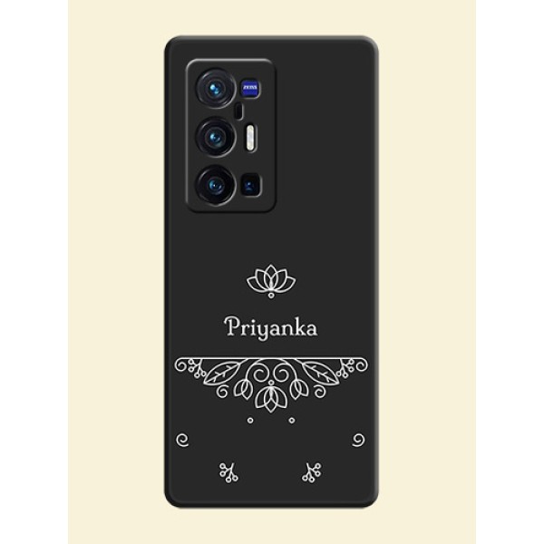 Lotus Garden Custom Text On Space Black Personalized Soft Matte Phone Covers -Vivo X70 Pro Plus 5G Lotus Garden Custom Text On Space Black Personalized Soft Matte Phone Covers -Vivo X70 Pro Plus 5G