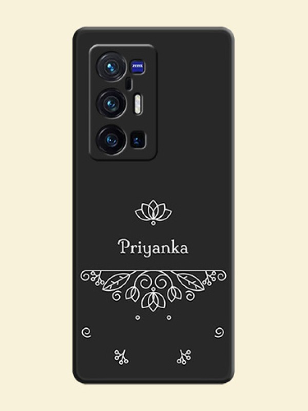 Lotus Garden Custom Text On Space Black Personalized Soft Matte Phone Covers -Vivo X70 Pro Plus 5G