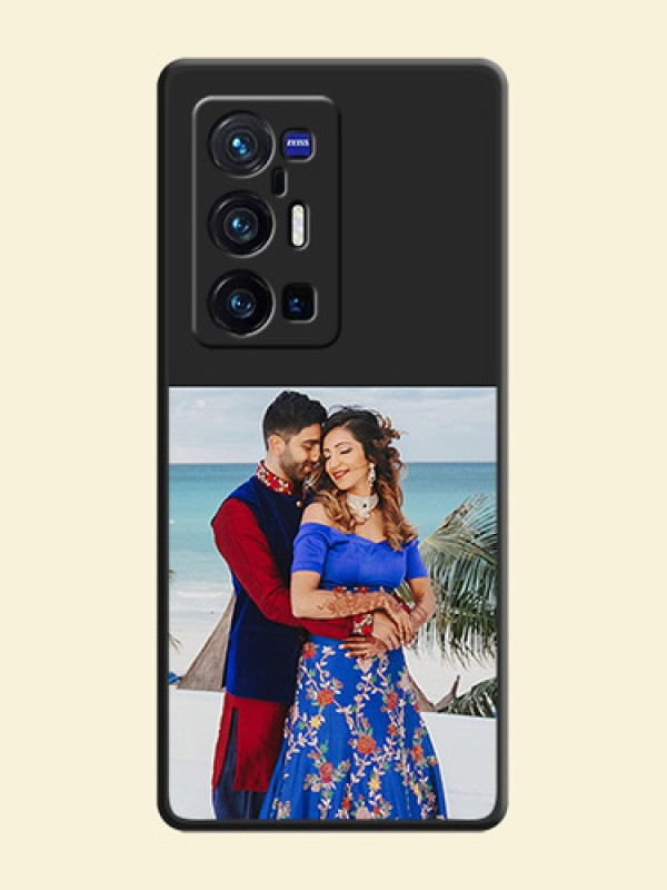 Image Upload With Space Black Color On Custom Soft Matte Mobile Back Cover - Vivo X70 Pro Plus 5G