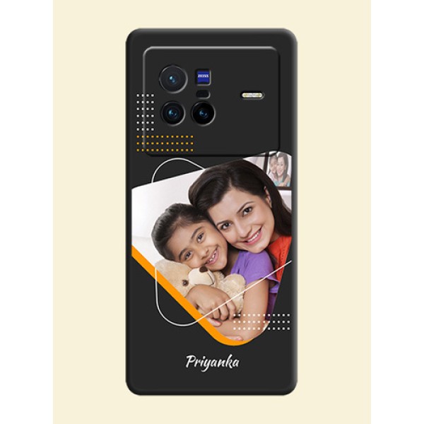 Yellow Triangle on Photo on Space Black Soft Matte Phone Cover - Vivo X80 5G Yellow Triangle on Photo on Space Black Soft Matte Phone Cover - Vivo X80 5G
