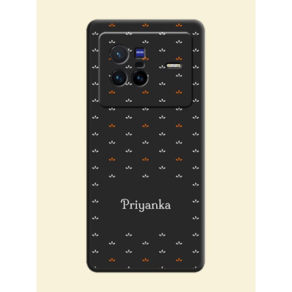 Simple Pattern With Custom Text On Space Black Personalized Soft Matte Phone Covers -Vivo X80 5G Simple Pattern With Custom Text On Space Black Personalized Soft Matte Phone Covers -Vivo X80 5G