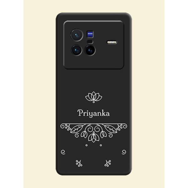 Lotus Garden Custom Text On Space Black Personalized Soft Matte Phone Covers -Vivo X80 5G Lotus Garden Custom Text On Space Black Personalized Soft Matte Phone Covers -Vivo X80 5G