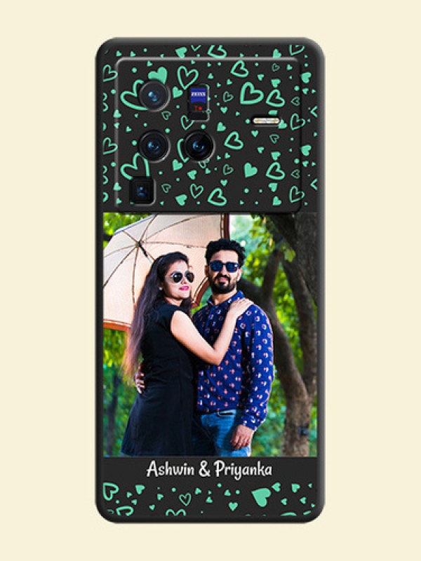 Sea Green Indefinite Love Pattern on Photo on Space Black Soft Matte Mobile Cover - Vivo X80 Pro 5G