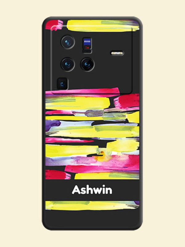 Brush Coloured on Space Black Personalized Soft Matte Phone Covers - Vivo X80 Pro 5G