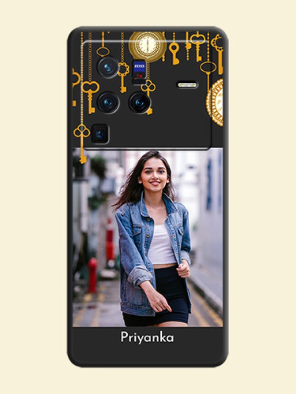 Decorative Design with Text on Space Black Custom Soft Matte Back Cover - Vivo X80 Pro 5G