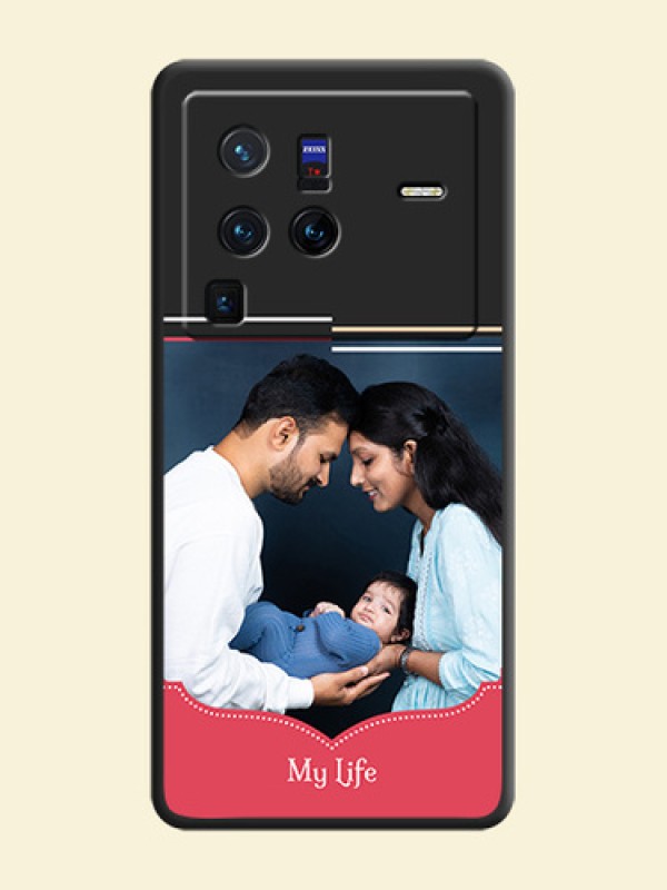 Classic Plain Design with Name on Photo on Space Black Soft Matte Phone Cover - Vivo X80 Pro 5G