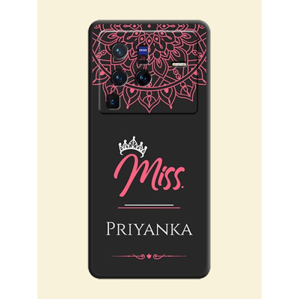 Mrs Name with Floral Design on Space Black Personalized Soft Matte Phone Covers - Vivo X80 Pro 5G Mrs Name with Floral Design on Space Black Personalized Soft Matte Phone Covers - Vivo X80 Pro 5G