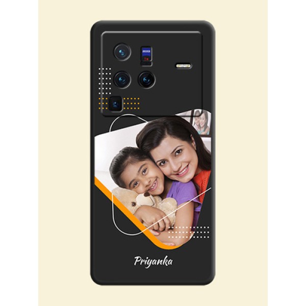 Yellow Triangle on Photo on Space Black Soft Matte Phone Cover - Vivo X80 Pro 5G Yellow Triangle on Photo on Space Black Soft Matte Phone Cover - Vivo X80 Pro 5G