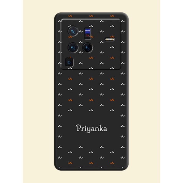 Simple Pattern With Custom Text On Space Black Personalized Soft Matte Phone Covers -Vivo X80 Pro 5G Simple Pattern With Custom Text On Space Black Personalized Soft Matte Phone Covers -Vivo X80 Pro 5G