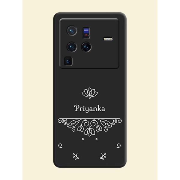 Lotus Garden Custom Text On Space Black Personalized Soft Matte Phone Covers -Vivo X80 Pro 5G Lotus Garden Custom Text On Space Black Personalized Soft Matte Phone Covers -Vivo X80 Pro 5G