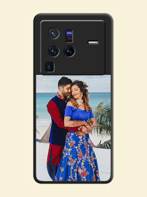 Image Upload With Space Black Color On Custom Soft Matte Mobile Back Cover - Vivo X80 Pro 5G