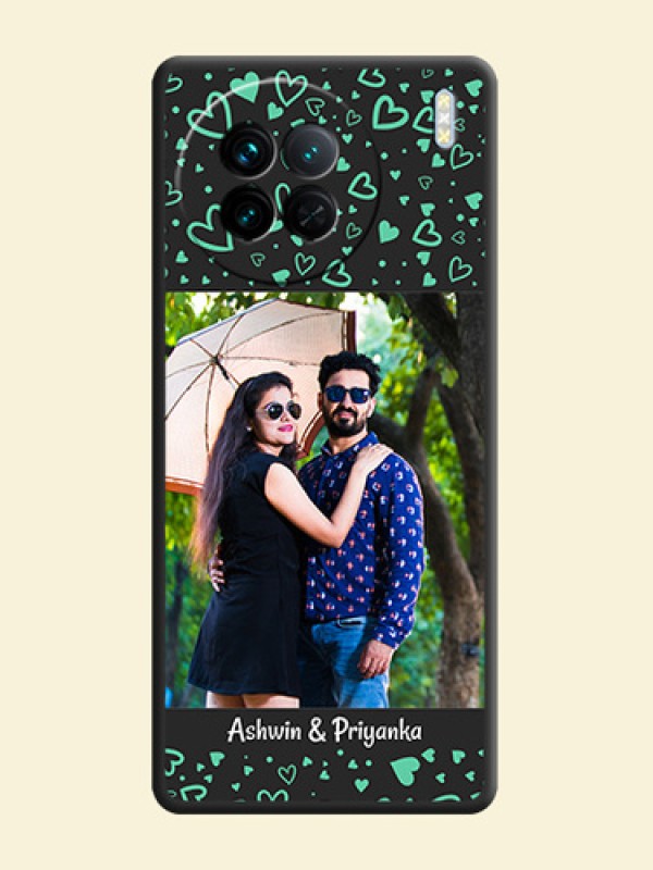 Sea Green Indefinite Love Pattern on Photo on Space Black Soft Matte Mobile Cover - Vivo X90 5G