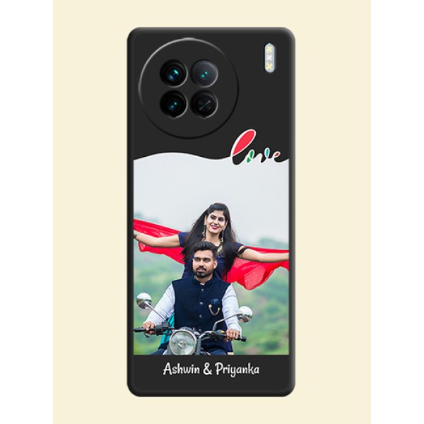 Fall in Love Pattern with Picture on Photo on Space Black Soft Matte Mobile Case - Vivo X90 5G Fall in Love Pattern with Picture on Photo on Space Black Soft Matte Mobile Case - Vivo X90 5G
