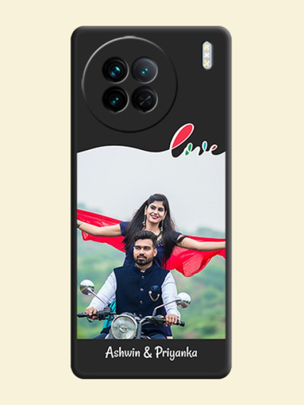 Fall in Love Pattern with Picture on Photo on Space Black Soft Matte Mobile Case - Vivo X90 5G