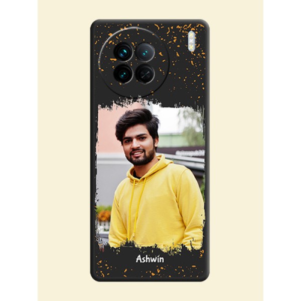 Spray Free Design on Photo on Space Black Soft Matte Phone Cover - Vivo X90 5G Spray Free Design on Photo on Space Black Soft Matte Phone Cover - Vivo X90 5G