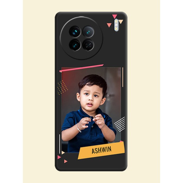 Photo Frame with Triangle Small Dots on Photo on Space Black Soft Matte Back Cover - Vivo X90 5G Photo Frame with Triangle Small Dots on Photo on Space Black Soft Matte Back Cover - Vivo X90 5G