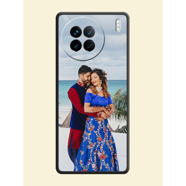 Full Single Pic Upload On Space Black Personalized Soft Matte Phone Covers -Vivo X90 5G Full Single Pic Upload On Space Black Personalized Soft Matte Phone Covers -Vivo X90 5G