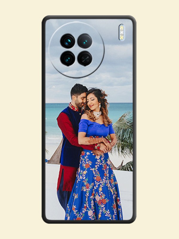 Full Single Pic Upload On Space Black Personalized Soft Matte Phone Covers -Vivo X90 5G