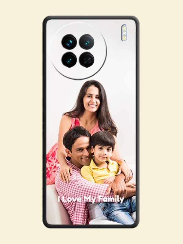 Full Single Pic Upload With Text On Space Black Personalized Soft Matte Phone Covers -Vivo X90 5G