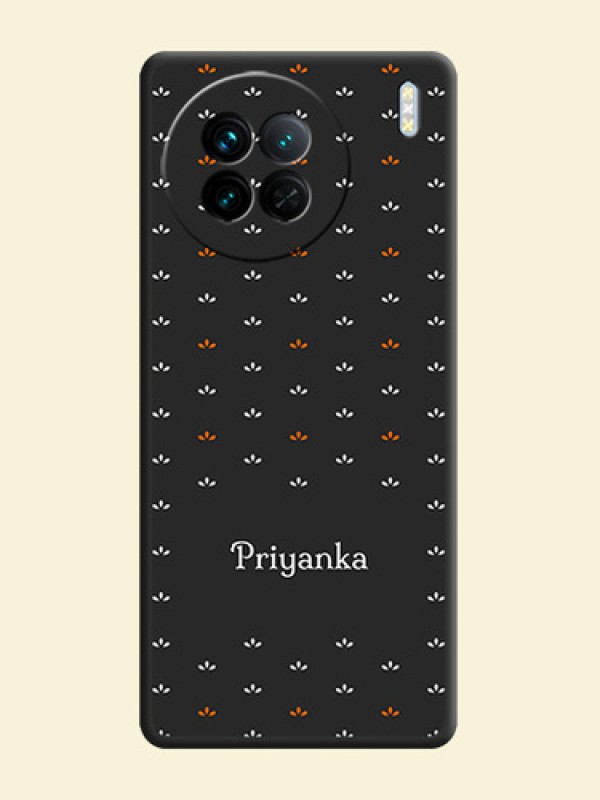 Simple Pattern With Custom Text On Space Black Personalized Soft Matte Phone Covers -Vivo X90 5G