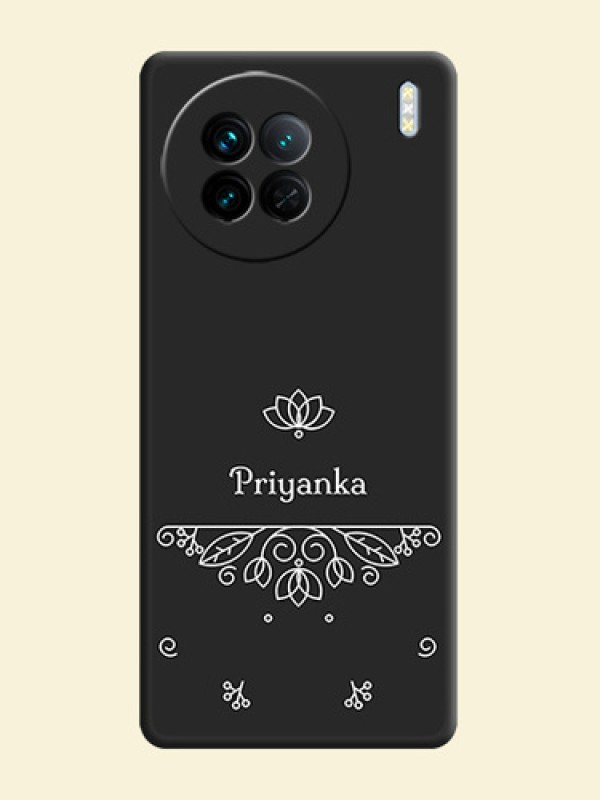 Lotus Garden Custom Text On Space Black Personalized Soft Matte Phone Covers -Vivo X90 5G