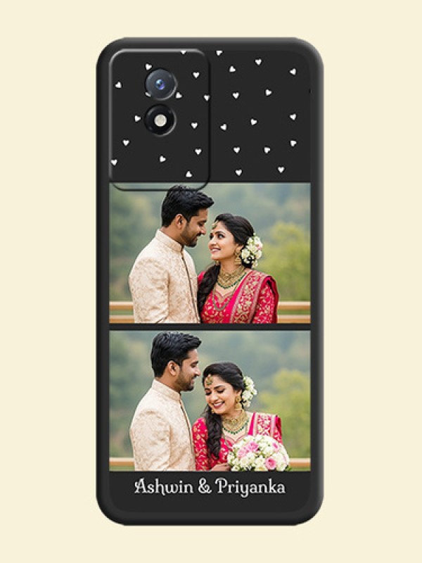 Miniature Love Symbols with Name on Space Black Custom Soft Matte Back Cover - Vivo Y02t