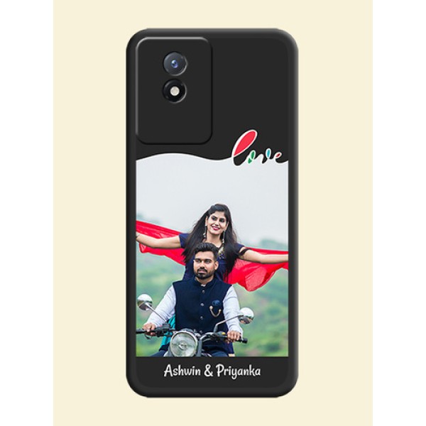 Fall in Love Pattern with Picture on Photo on Space Black Soft Matte Mobile Case - Vivo Y02t Fall in Love Pattern with Picture on Photo on Space Black Soft Matte Mobile Case - Vivo Y02t