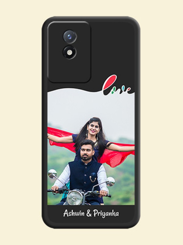 Fall in Love Pattern with Picture on Photo on Space Black Soft Matte Mobile Case - Vivo Y02t