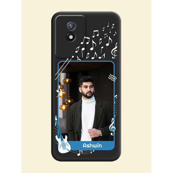 Musical Theme Design with Text on Photo on Space Black Soft Matte Mobile Case - Vivo Y02t Musical Theme Design with Text on Photo on Space Black Soft Matte Mobile Case - Vivo Y02t
