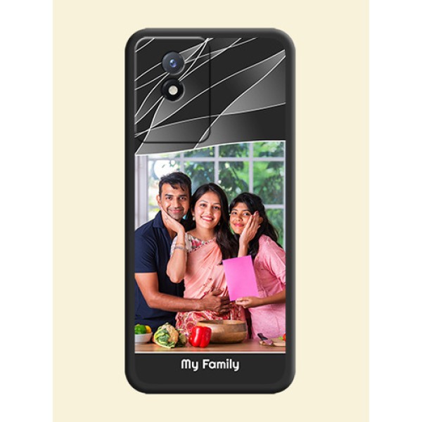 Mixed Wave Lines on Photo on Space Black Soft Matte Mobile Cover - Vivo Y02t Mixed Wave Lines on Photo on Space Black Soft Matte Mobile Cover - Vivo Y02t