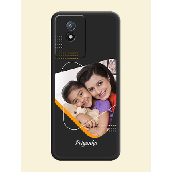 Yellow Triangle on Photo on Space Black Soft Matte Phone Cover - Vivo Y02t Yellow Triangle on Photo on Space Black Soft Matte Phone Cover - Vivo Y02t
