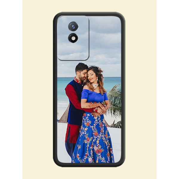 Full Single Pic Upload On Space Black Personalized Soft Matte Phone Covers -Vivo Y02T Full Single Pic Upload On Space Black Personalized Soft Matte Phone Covers -Vivo Y02T