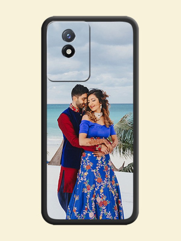 Full Single Pic Upload On Space Black Personalized Soft Matte Phone Covers -Vivo Y02T