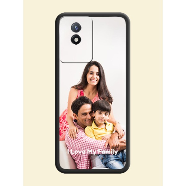 Full Single Pic Upload With Text On Space Black Personalized Soft Matte Phone Covers -Vivo Y02T Full Single Pic Upload With Text On Space Black Personalized Soft Matte Phone Covers -Vivo Y02T