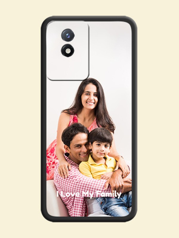 Full Single Pic Upload With Text On Space Black Personalized Soft Matte Phone Covers -Vivo Y02T