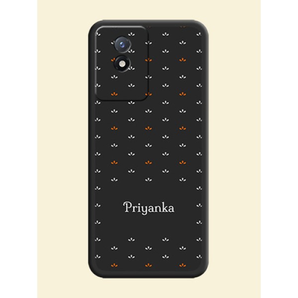 Simple Pattern With Custom Text On Space Black Personalized Soft Matte Phone Covers -Vivo Y02T Simple Pattern With Custom Text On Space Black Personalized Soft Matte Phone Covers -Vivo Y02T