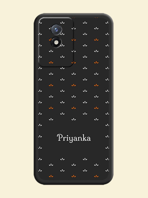 Simple Pattern With Custom Text On Space Black Personalized Soft Matte Phone Covers -Vivo Y02T