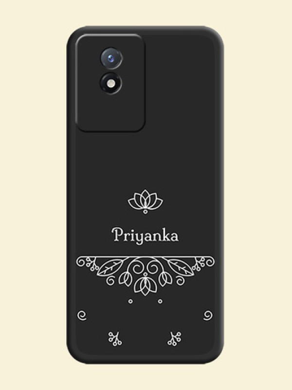 Lotus Garden Custom Text On Space Black Personalized Soft Matte Phone Covers -Vivo Y02T