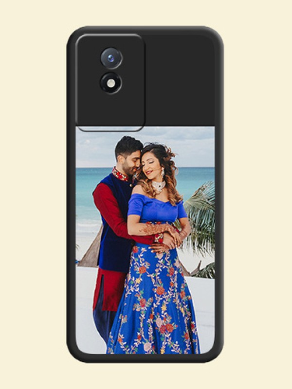 Image Upload With Space Black Color On Custom Soft Matte Mobile Back Cover - Vivo Y02T