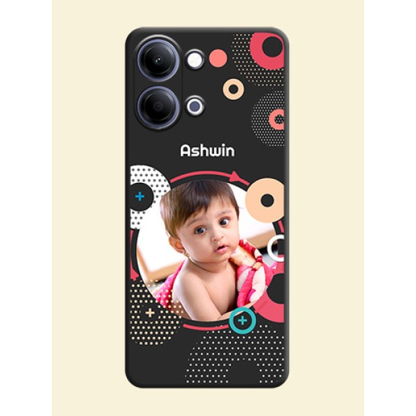 Multicoloured Round Image On Space Black Custom Soft Matte Mobile Back Cover - Vivo Y05 4G