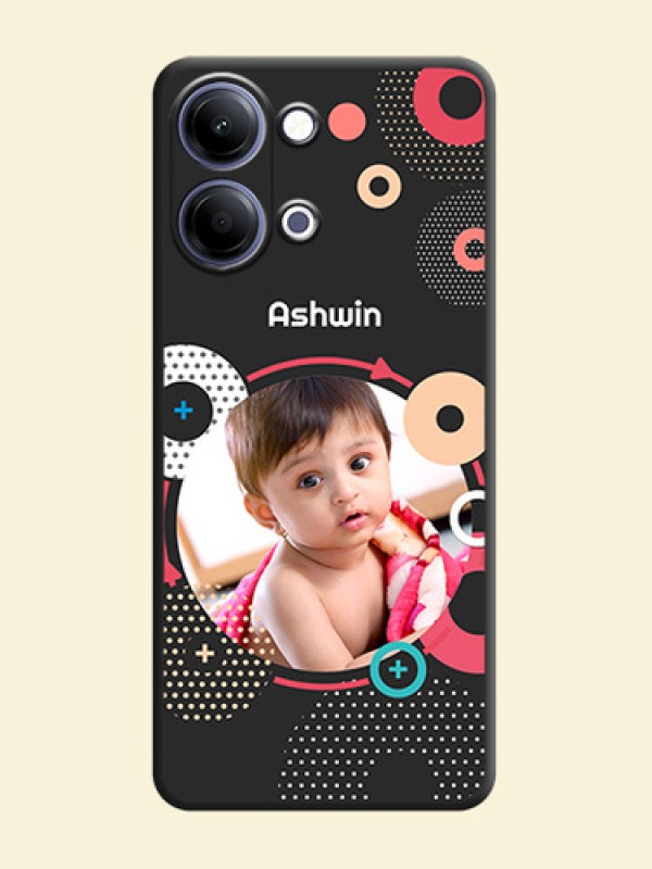 Multicoloured Round Image On Space Black Custom Soft Matte Mobile Back Cover - Vivo Y05 4G