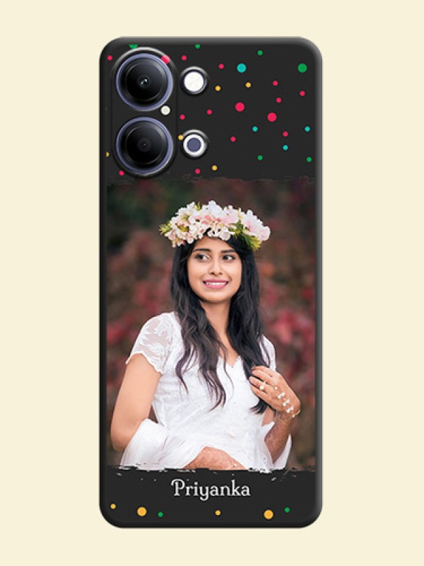 Multicolor Dotted Pattern with Text On Space Black Custom Soft Matte Mobile Back Cover - Vivo Y05 4G